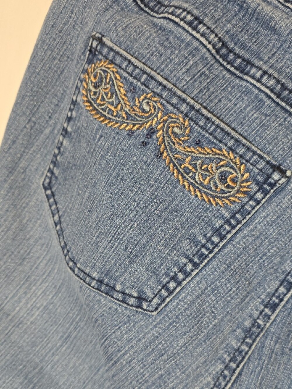 Roz And Ali Blue Embroidered Side-Trim Five Pocket Women’s Chance